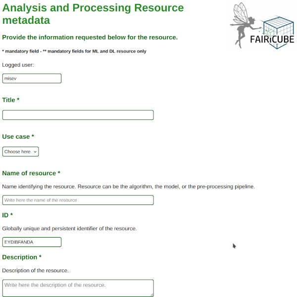 Resource Metadata Forms